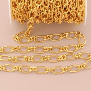 18K ゴールドフィルドフィガロチェーン ゴールド半完成チェーン DIY ブレスレット ネックレス ジュエリーアクセサリー作りのための特別なチェーン