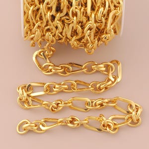 18K ゴールドフィルドフィガロチェーン ゴールド半完成チェーン DIY ブレスレット ネックレス ジュエリーアクセサリー作りのための特別なチェーン