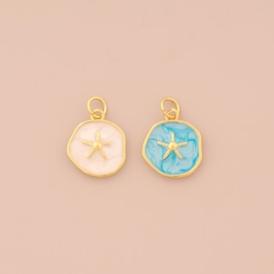 18K Gold Filled Enamel Starfish Pendant Starfish Charms Starfish Charm for DIY Bracelets Necklaces Jewelry Accessories Making