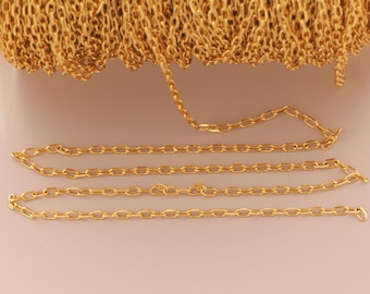 18K Gold Filled Rolo Chains Gold Semi-Finished Chains Special Chains for DIY Bracelets Necklaces Jewelry Accessories Making