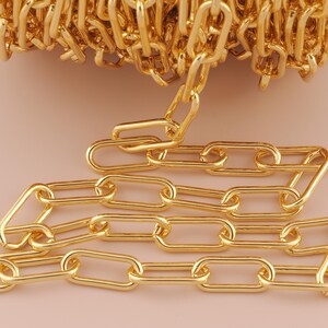 18K Gold Filled Paper Clip Ketten Gold Halbfertige Ketten Spezielle Ketten für DIY Armbänder Halsketten Schmuck Zubehör Herstellung