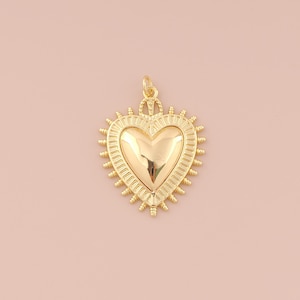 18K Gold Filled Heart Pendant Gold Love Charms Heart Charm for DIY Bracelets Necklaces Jewelry Accessories Making