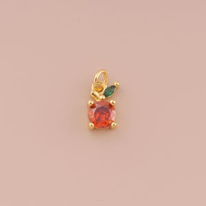 18K Gold Filled Orange Pendant Gold Fruit Charms CZ Orange Charm for DIY Bracelets Necklaces Jewelry Accessories Making