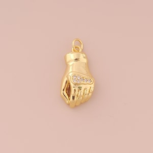 18K Gold Filled Glove Pendant Gold Glove Charms CZ Glove Charm for DIY Bracelets Necklaces Jewelry Accessories Making