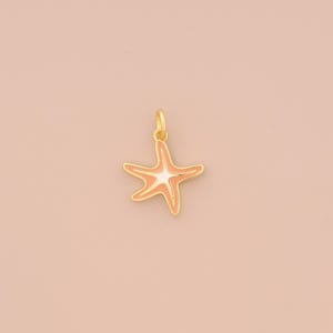 18K Gold Filled Enamel Starfish Pendant Starfish Charms Starfish Charm for DIY Bracelets Necklaces Jewelry Accessories Making