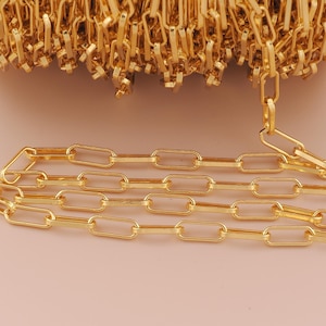 18K Gold Filled Paper Clip Ketten Gold Halbfertige Ketten Spezielle Ketten für DIY Armbänder Halsketten Schmuck Zubehör Herstellung