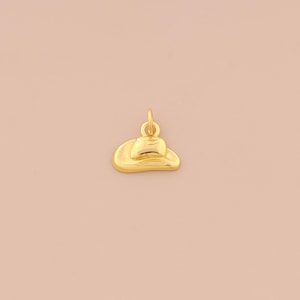 18K Gold Filled Cowboy Hat Pendant Gold Cowboy Hat Charms Cowboy Hat Charm for DIY Bracelets Necklaces Jewelry Accessories Making