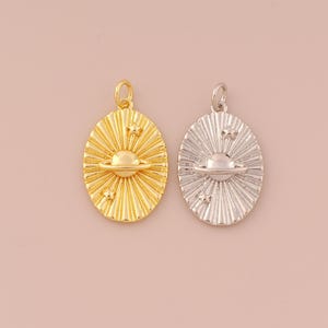 18K Gold Filled Saturn Pendant Gold Universe Planet Charms Star Charm for DIY Bracelets Necklaces Jewelry Accessories Making