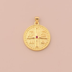 18K Gold Filled Byzantine Cross Pendant Gold Orthodox Cross Charms CZ ICXCNIKA Charm for DIY Bracelet Necklace Jewelry Accessories Making