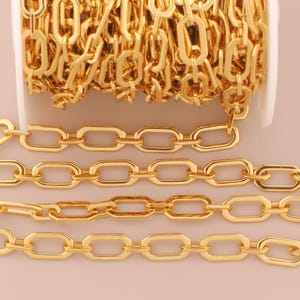 18K Gold Filled Rolo Chains Gold Semi-Finished Chains Special Chains for DIY Bracelets Necklaces Jewelry Accessories Making