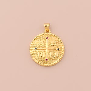 18K Gold Filled Byzantine Cross Pendant Gold Orthodox Cross Charms CZ ICXCNIKA Charm for DIY Bracelet Necklace Jewelry Accessories Making