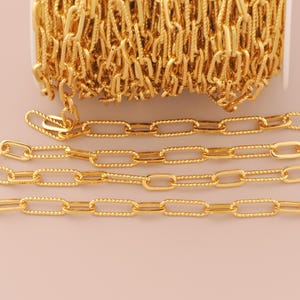 18K Gold Filled Paper Clip Twist Ketten Gold Halbfertige Ketten Spezielle Ketten für DIY Armbänder Halsketten Schmuck Zubehör Herstellung