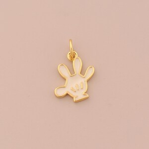 18K Gold Filled Glove Pendant Gold Enamel Glove Charms Glove Charm for DIY Bracelets Necklaces Jewelry Accessories Making
