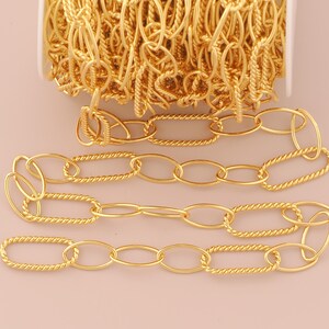 Catene intrecciate riempite in oro 18K Catene semilavorate in oro Catene speciali per bracciali fai da te Collane Accessori per gioielli