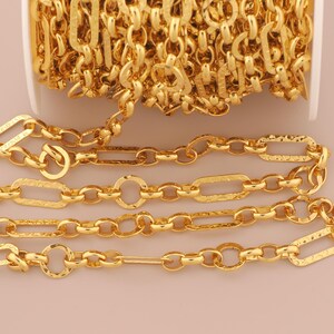 18K ゴールドフィルドフィガロチェーン ゴールド半完成チェーン DIY ブレスレット ネックレス ジュエリーアクセサリー作りのための特別なチェーン