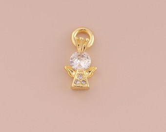 18K Gold Filled Baby Angel Hanger Gold Cupido Charms CZ Engelenvleugels Charm voor DIY Armbanden Kettingen Sieraden Accessoires Maken