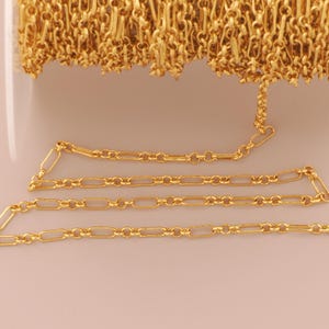18K ゴールドフィルドフィガロチェーン ゴールド半完成チェーン DIY ブレスレット ネックレス ジュエリーアクセサリー作りのための特別なチェーン