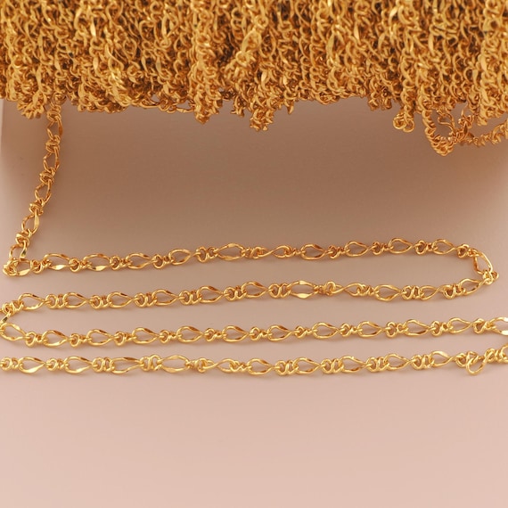 18K Gold Filled Figure 8 Chains Gold Semi-finished Chains Special  display picture 1