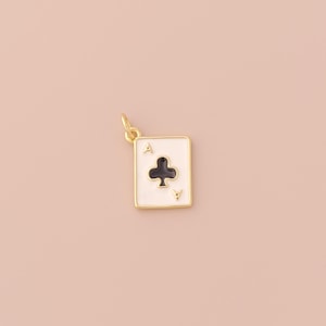 18K Gold gefüllt Pflaumenblüte Ein Anhänger Gold Spielkarte Charms Emaille Karte Charm für DIY Armbänder Halsketten Schmuck Zubehör Herstellung