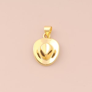 18K Gold Filled Cowboy Hat Pendant Gold Cowboy Hat Charms Cowboy Hat Charm for DIY Bracelets Necklaces Jewelry Accessories Making