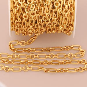 18K ゴールドフィルドフィガロチェーン ゴールド半完成チェーン DIY ブレスレット ネックレス ジュエリーアクセサリー作りのための特別なチェーン