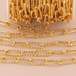 18K Gold Filled Paper Clip Ketten Gold Halbfertige Ketten Spezielle Ketten für DIY Armbänder Halsketten Schmuck Zubehör Herstellung