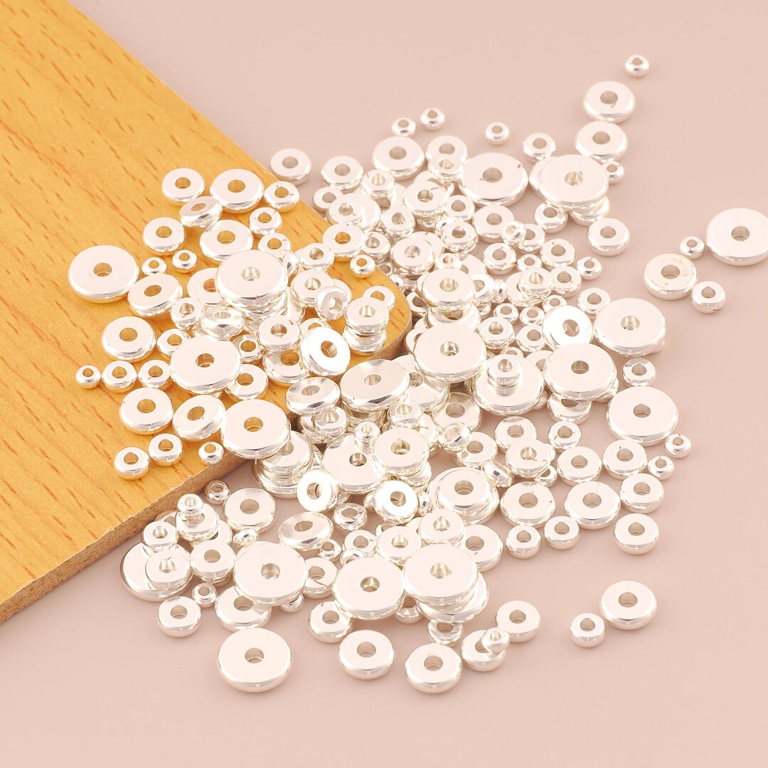 Heishi - Perline piatte in ematite, distanziatori tondi in metallo dorato, per gioielli fai da te