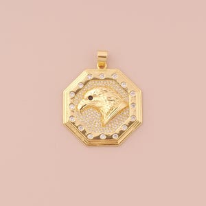 18K Gold Filled Eagle Pendant Gold Animal Charms CZ Eagle Charm for DIY Bracelets Necklaces Jewelry Accessories Making