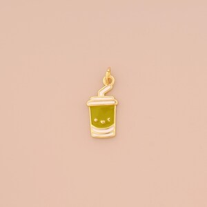 18K Gold Filled Enamel Beverage Pendant Beverage Charms Beverage Charm for DIY Bracelets Necklaces Jewelry Accessories Making