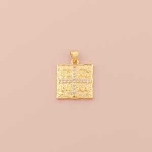 18K Gold Filled Byzantine Cross Pendant Gold Orthodox Cross Charms CZ ICXCNIKA Charm for DIY Bracelet Necklace Jewelry Accessories Making