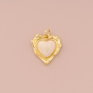 18K Gold Filled Heart Pendant Gold Love Charms Enamel Heart Charm for DIY Bracelets Necklaces Jewelry Accessories Making
