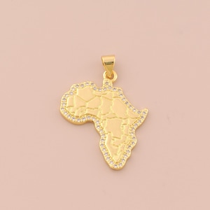 18K Gold Filled Map Pendant Gold USA Map Charms CZ Map Charm for DIY Bracelets Necklaces Jewelry Accessories Making