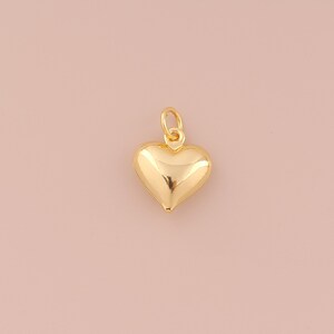 18K Gold Filled Heart Pendant Gold Love Charms Heart Charm for DIY Bracelets Necklaces Jewelry Accessories Making
