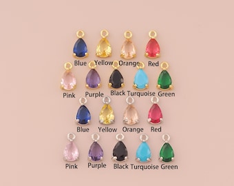 5 pcs 18K Gold Filled Water Drop Pendant Gold Tear Drop Charms CZ Water Drop Charm for DIY Bracelets Necklaces Jewelry Accessories Making