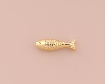 18K Gold Filled Fish Spacer Beads Gold Fish Beads Fish Beads for DIY Bracelets Necklaces Jewelry Accessories Making