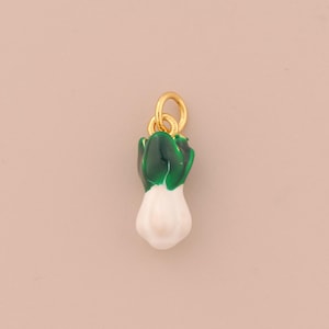18K Gold Filled Cabbage Pendant Gold Enamel Vegetable Charms Cabbage Charm for DIY Bracelets Necklaces Jewelry Accessories Making