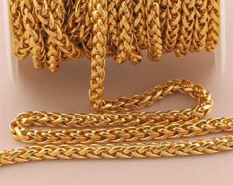 18K Gold Filled Foxtail Chains Gold Semi-Finished Chains Special Chains for DIY Bracelets Necklaces Jewelry Accessories Making