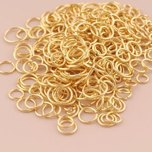 18K Gold Filled Open Jump Rings Gold Bulk Jump Rings Dainty O Shaped Jump Rings for DIY Bracelets Necklaces Jewelry Accessories Making