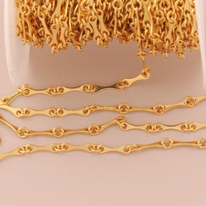 18K Gold Filled Stick Chains Gold Semi-Finished Chains Special Chains for DIY Bracelets Necklaces Jewelry Accessories Making