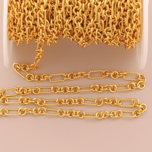 18K ゴールドフィルドフィガロチェーン ゴールド半完成チェーン DIY ブレスレット ネックレス ジュエリーアクセサリー作りのための特別なチェーン