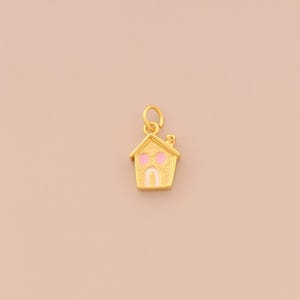 18K Gold Filled Enamel House Pendant Gold House Charms House Charm for DIY Bracelets Necklaces Jewelry Accessories Making