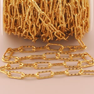 18K Gold Filled Paper Clip Ketten Gold Halbfertige Ketten Spezielle Ketten für DIY Armbänder Halsketten Schmuck Zubehör Herstellung
