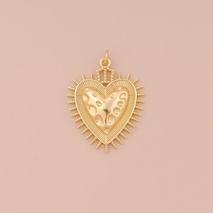 18K Gold Filled Heart Pendant Gold Love Charms Heart Charm for DIY Bracelets Necklaces Jewelry Accessories Making