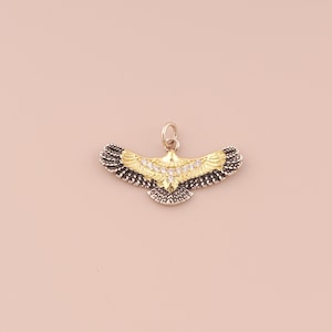 18K Gold Filled Eagle Pendant Gold Animal Charms CZ Eagle Charm for DIY Bracelets Necklaces Jewelry Accessories Making
