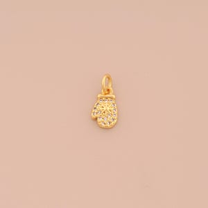 18K Gold Filled CZ Glove Pendant Gold Glove Charms Glove Charm for DIY Bracelets Necklaces Jewelry Accessories Making
