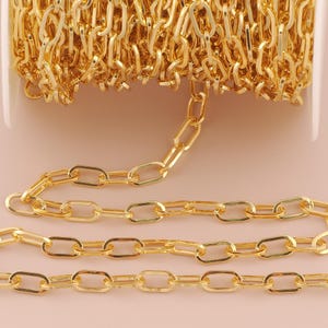 18K Gold Filled Paper Clip Ketten Gold Halbfertige Ketten Spezielle Ketten für DIY Armbänder Halsketten Schmuck Zubehör Herstellung