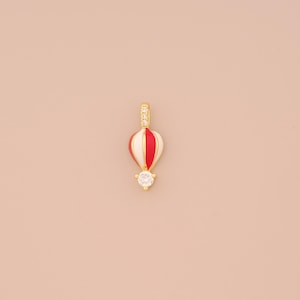 18K Gold Filled Enamel Hot Air Balloon Pendant CZ Hot Air Balloon Charms for DIY Bracelets Necklaces Jewelry Accessories Making