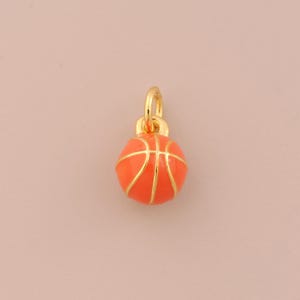 18K Gold Filled Basketball Pendant Gold Enamel Sports Charms Ball Charm for DIY Bracelets Necklaces Jewelry Accessories Making