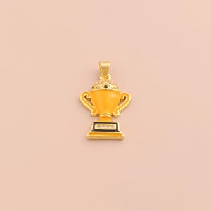 18K guldfylld emalj troféhänge CZ troféberlocker troféberlock för gör-det-själv armband halsband smyckestillverkning