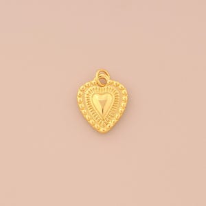 18K Gold Filled Heart Pendant Gold Love Charms Heart Charm for DIY Bracelets Necklaces Jewelry Accessories Making